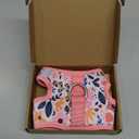 Dog Harness for Small Sized Dog,Hook-and-Loop Easy On/Off, Reflective Adjustable Soft Mesh Vest for Puppy (Pink Floral Print,XXXS)