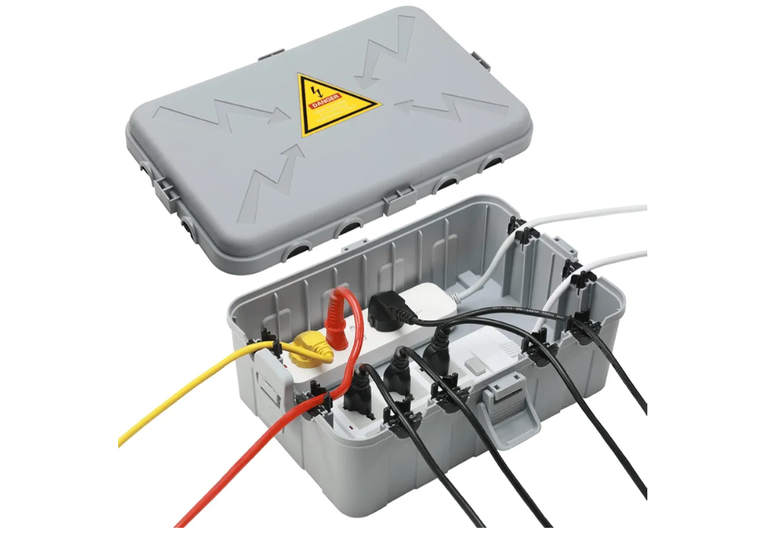 Hrensaw Large Outdoor Electrical Box(12.5x8.5x5inch),IP54 Waterproof Outdoor Outlet Covers,Weatherproof Extension Cord Covers Protect Outlet,Plug,Timer,Power Strip,Holiday Light,Grey