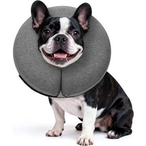 MIDOG Inflatable Dog Cone Collar Soft Dog Cone Alternative After Surgery, Comfortable Recovery Neck Donut ECollar for Small Medium & Large Dogs and Cats to Stop Licking & Vision-Friendly (Grey,M+)