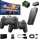 SHEPUDRUC Wireless Retro Handheld Game Console, Game Console Stick Built-in 20000+ Plug-and-Play Video Games, Equipped with 18 Simulators, 4K HDMI Output and Dual 2.4G Controller63GB Memory Card