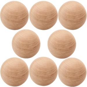 SEUNMUK 8 Pack 2.36 Inch Wooden Round Ball, Unfinished Natural Wood Ball, Replacement Wood Ball for Glass Decanters and Top, DIY Decorative Wood Crafting Hardwood Balls