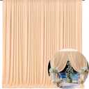 10 x 10 Feet Champagne Backdrop Curtain for Partie, Background Curtains for Photoshoot, Birthday, Wedding, Halloween, Thanksgiving, Christmas Day, New Year Party Decorations 5Ft x 10Ft, 2 Panels