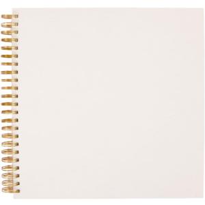 Craftelier - Ring Binder for Scrapbooking and Craft Projects | 30 Sheets Ivory White Colour | 190 gsm Weight | Gold Spiral Ring | Size 12" x 12" (30,5 x 30,5 cm)