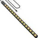 HHSOET 16 Outlet Long Power Strip, 4FT Heavy Duty Power Strip with 4800J Surge Protection, 20a Mountable Wide-Spaced Outlets for Home, Office, Garage & Workshop - ETL Certified (Yellow)
