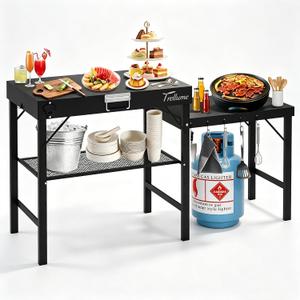 Outdoor Grill Cart,Outdoor Garden Patio BBQ Kitchen Food Prep Table Cart, 61”L*20.5”W *31”H