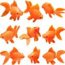 Sumind 15 Pieces Fake Goldfish Plastic Floating Artificial Aquarium Fish Realistic Moving Orange Goldfish Ornament Decorations for Aquarium Tank