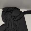 GOBLES Women's Sexy Long Sleeve V Neck Wrap Ruched Front Slit Midi Party Dress (Large, Black)