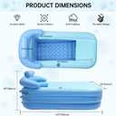 Anfrere Portable Inflatable Bathtub with Electric Air Pump, Foldable Freestanding Tub, Built-in Water Pillow & Back Support, Cup Holder, Insulated PVC, Includes Repair Patches for Indoor/Outdoor Use, 63"L x 33"W x 25.2"H