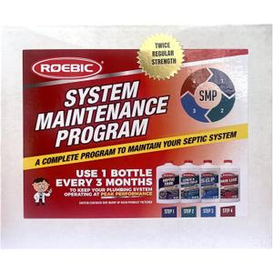 Roebic SMP-1000-PAK-1 Complete Septic System Maintenance Kit: 4 Quarts, Pack of 1, All-in-One Solution for Septic System Care