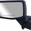 Replacement Driver Left Side Door Mirror Power Heated Glass Chrome and Textured Back Cover and BLIS (Blind Spot Sensor) Manual Folding for GMC Sierra 1500 from 2019 to 2025