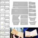 13X Clear Acrylic Wallet Pattern Stencil Template Drawings Set Leather Hand Craft DIY Tool