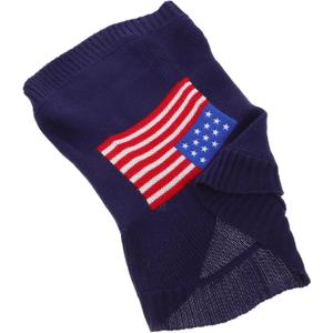 Totority American Flag Dog Sweater Medium Warm Pet Christmas Costume Outdoor Wear for Small to Medium Dogs
