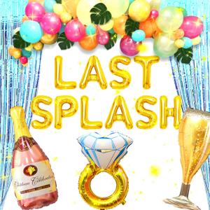 LaVenty Luxury Last Splash Bachelorette Party Decorations Mermaid Bridal Shower Decorations Pool Hawaiian Luau Beach Bachelorette Decorations Tropical Bridal Shower