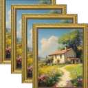 eletecpro 8.5x11 Picture Frames Set of 4, Vintage Frame with Glass Cover, 8.5 by 11 Ornate Gold Photo Frames Display 8.5 x 11 Photo for Tabletop or Wall Decor, Gold