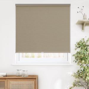 LazBlinds Cordless Cellular Shades, Blackout Privacy Honeycomb Shades for Home, Thermal Insulation Noise Reduction Blinds for Windows, 34'' W x 48'' H, Taupe