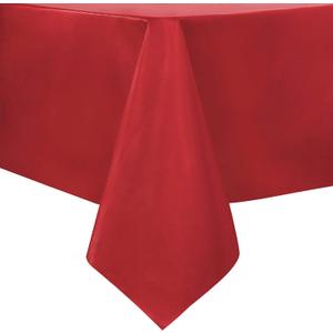 sancua 100% Waterproof Rectangle PVC Tablecloth - 54 x 78 Inch - Oil Proof Spill Proof Vinyl Table Cloth, Wipe Clean Table Cover for Dining Tables, Buffet Parties and Camping, Red