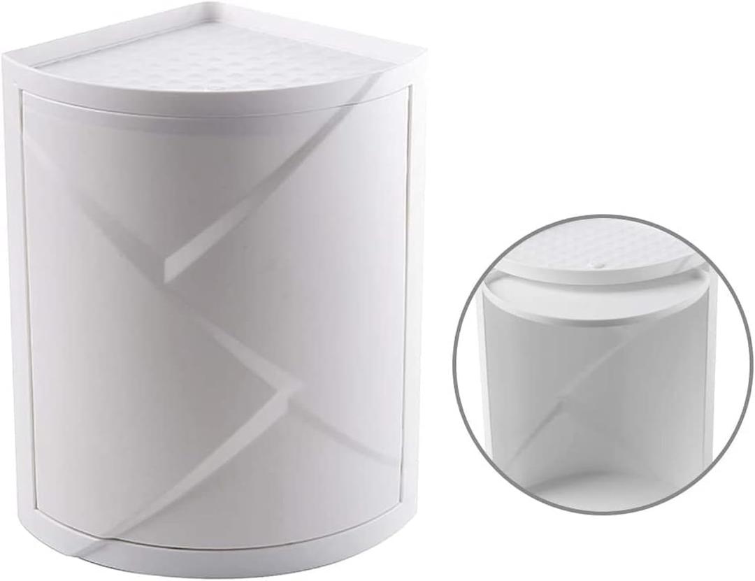 Multifunction Bathroom Kitchen Corner Locker Cosmetic Storage Rack Cabinet Storage Shelf Rotating Triangle Shelf (Single Layer)