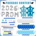 2 Sets Graduation Balloon Column Stand Kit with Balloons Prom Send off 2026 Grad Prom Themed Decor Sky Blue White Blue Balloon Tower Stand for Floor Grad School & College Celebration Party Supplies, 11 inches
