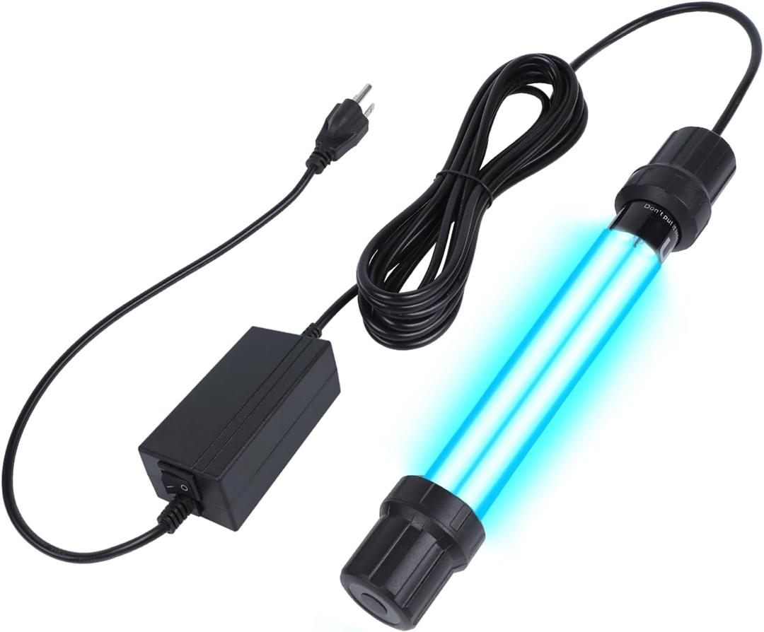 20W UV Submersible Sterilizer Light for Aquarium, Pond, Cold Plunge, Pool, Hot Tub -Free UV-C Water Filter Lamp with Quartz Glass, Weighted Gravity Block