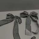 2 Pack Black White Stripe Halloween Fall Bows for Wreaths, 12”x20”Black and White Christmas Decorations Bow for Tree Topper Gothic Spooky Holiday Birthday Party Wall Home Front Door