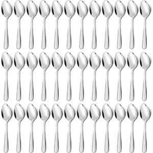 Unokit Spoons Silverware Set - 36-Piece (6.7 inch) Stainless Steel Dinner Dessert Spoons, Tablespoon, Silverware Spoons Only for Home, Kitchen or Restaurant - Mirror Polished, Dishwasher Safe
