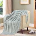 TOONOW Fleece Blanket Super Soft Cozy Throw Blanket 50" x 60", Lightweight Fuzzy Comfy Textured Flannel Blanket Warm Plush Throw Blankets for Couch, Sofa, Bed, Mirage Gray