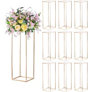 Sziqiqi Table Centerpiece Decorations for Weddings - Wedding Decoration for Ceremony Modern Rectangular Flowers Arrangements Display Rack for T-Stage Tables 31.5inch