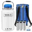 3L Liquid Nitrogen Container LN2 Tank with 6 Canisters Carry Bag