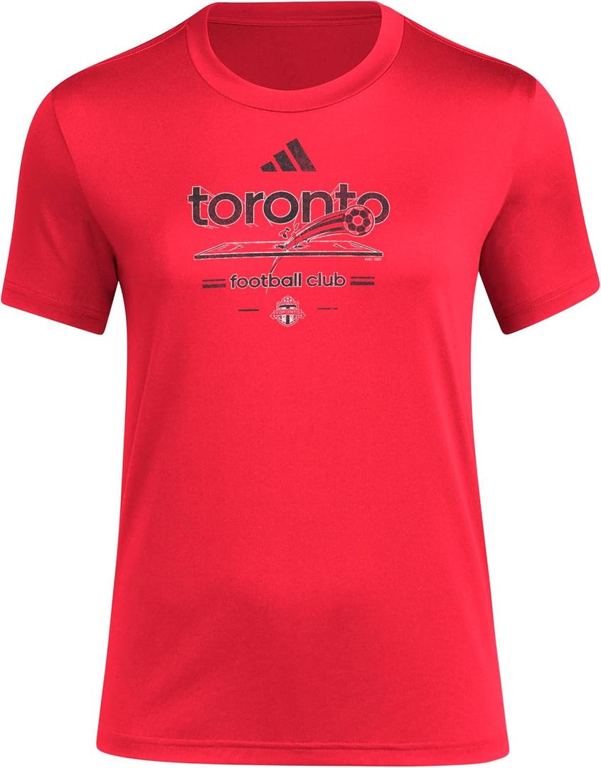 adidas Women's Toronto FC Vintage World Pre-Game Short Sleeve T-Shirt (Large)