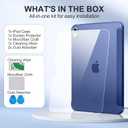 Mastten for iPad (A16) 11th Generation Case 11 Inch 2025 with Screen Protector, iPad 10th Generation Case 10.9 Inch 2022 Cute Slim Hard Translucent Back Full Protective Trifold Stand Cover, NavyBlue