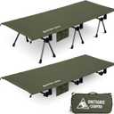 ONETIGRIS SUPRANUBIS Camping Cot, Height Adjustable with Cot Leg Extenders, Strong Support 330lbs, Lightweight Comfortable Folding Bed for Camping, Hiking, Travel, Truck, Beach, Office Nap, Large