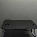 Laptop Bed Tray Table, Adjustable Laptop Stand, Portable Lap Desks with Foldable Legs, Reading Desk for Sofa Couch Floor - Large, Black
