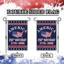 America Birthday Garden Flag 12x18 Inch Double Sided 1776 2026 Anniversary Patriot Garden Flags for Street Lawn Parties Event Decoration