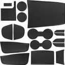 SENSHINE Center Console Liner for Nissan Rogue Accessories 2021 2022 2023 2024 2025 2026 Cup Holder Insert Coaster Door Pocket Mats Non-Slip Pad Anti Dust Interior Trim 17PCs Set (Black Trim)