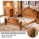 Bed Rail Brackets - Wooden Bed Frame Hardware - Heavy Duty Non-Mortise Bed Rail Fittings - Set of 4 (Screws Included)