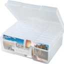 Photo Storage Box 5 x 7 Inches, 18 Inner Extra Large Photo Boxes with Dividers, Clear Acid-Free Photo Storage Containers with Handle, Photo Organizer Craft Keeper for Photo, Craft, Stamp etc