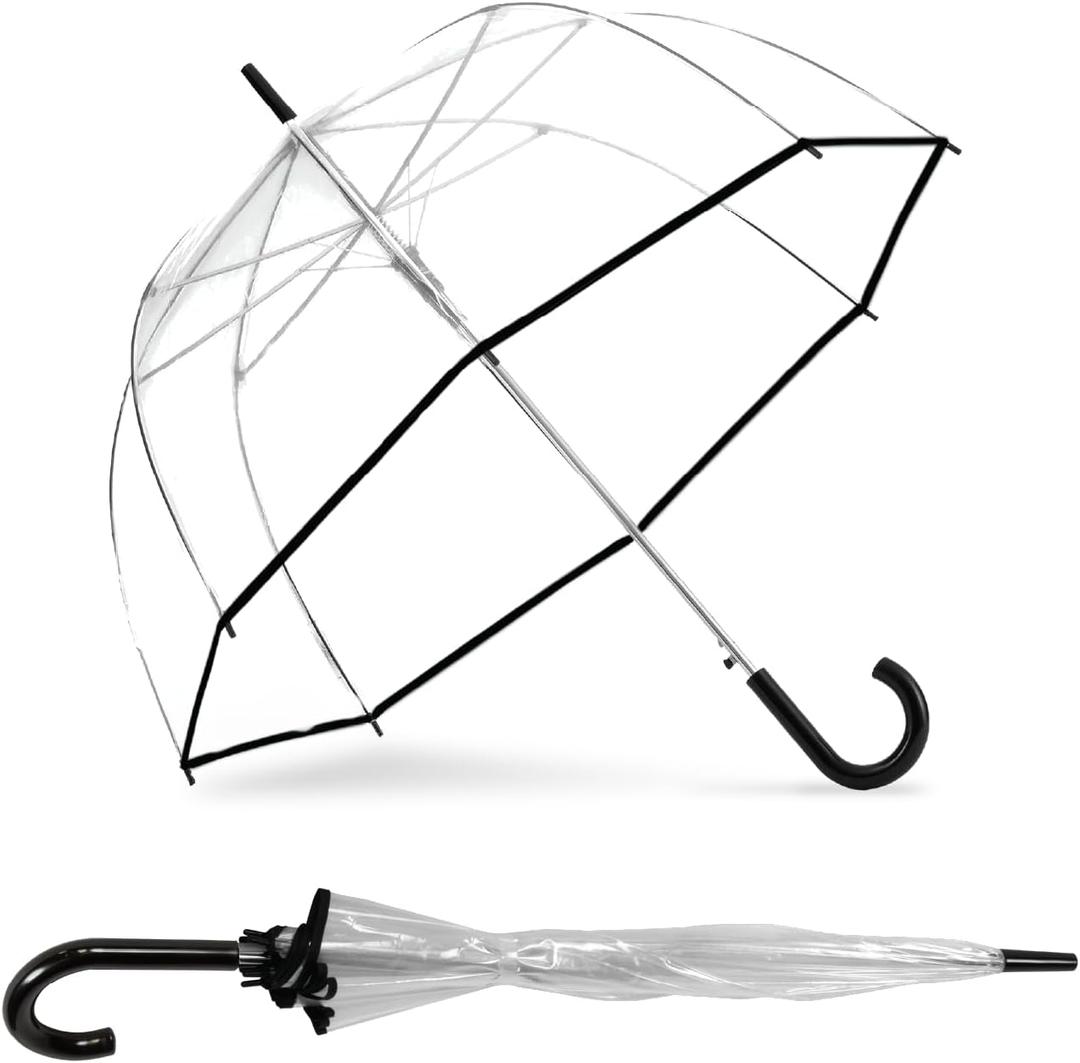 ShedRain Bubble Clear Umbrella, Auto Open, See-Through, Rain & Windproof, for Weddings, Proms and Events