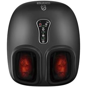 COMFIER Shiatsu Foot Massager with Heat, Vibration,Rolling Compression Feet Massager Machine for Plantar Fasciitis,Neuropathy Pain,Gifts for Her,Him Fits Size up to 13“ Multiple Modes