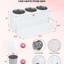 Hair Tool Organizer, Detachable Hair Dryer Holder with 3 Stainless Steel Cups, Wall Mounted Bathroom Organizers and Storage for Accessories, Curling Irons, Straighteners, Toiletries, Makeup