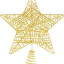 Christmas Tree Topper, 10" Glittering Xmas Star Treetop for Holiday Indoor Ornament Christmas Tree Decoration(Gold)