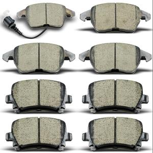 Ceramic front rear Brake Pads Kits 8pcs Brakes Pads Set Compatible with Audi A3,A3 Quattro,TT,TT Quattro,for VW CC,for Jetta,for Eos,for Golf,for GTI,for Passat,for Passat CC