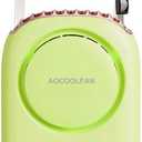 AOCOOLFAN Portable Neck Fan, Mini Small Personal Handheld Fan USB Rechargeable 3 Speed for Girls Boys Woman Eyelash Travel Home Office Outdoor (light green)