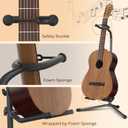 GLEAM Guitar Stand - Adjustable Fit Electric, Classical Guitars and Bass, Load Capacity 20LB, Accessories, Folding Type Black (CG-4)