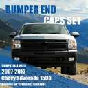 Pair Front Bumper End Cap for 2007-2013 Chevy Silverado 1500