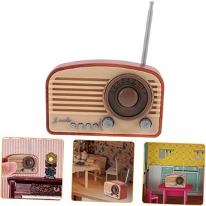 HANABASS Miniature Vintage Radio Model Tiny Retro Radio Craft for Dollhouse Decor for Living Room Restaurant and Playhouse Accessories