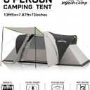 LOYEAHCAMP 8 Person Larger Extended Dome Camping Tent with 3 Rooms | Waterproof Semi-Freestanding Family Outdoor Tent with Spacious Interior and Mesh Windows