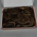 REECHO Hair Extensions, 4PCS Clip in Hair Extensions HE001 Natural Soft Synthetic Hairpieces for Women, Chocolate Brown with Blonde Highlights