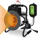 Buyplus Greenhouse Heater with Digital Thermostat, 1500W Outdoor Heaters for Patio, Overheat Protection & 3S Fast Heating, Electric Space Heater for Patio, Garage, Greenhouse, Flower House, Silver