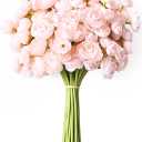 Waipfaru Ranunculus Artificial Flowers, 18Pcs 14In Fake Peonies Artificial Flowers, Pink Faux Flower for Vase Silk Flower Real Touch Faux Peony Bulk for DIY Wedding Bouquet Home Bridal Shower Decor