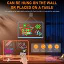 LED Note Board with Colors, 4 Modes & 7 Colors Acrylic Dry Erase Board with Light, Include Adapter, Hanging Chain, Led Drawing Board with Stand,Suitable for Home(7.87 * 11.8in)